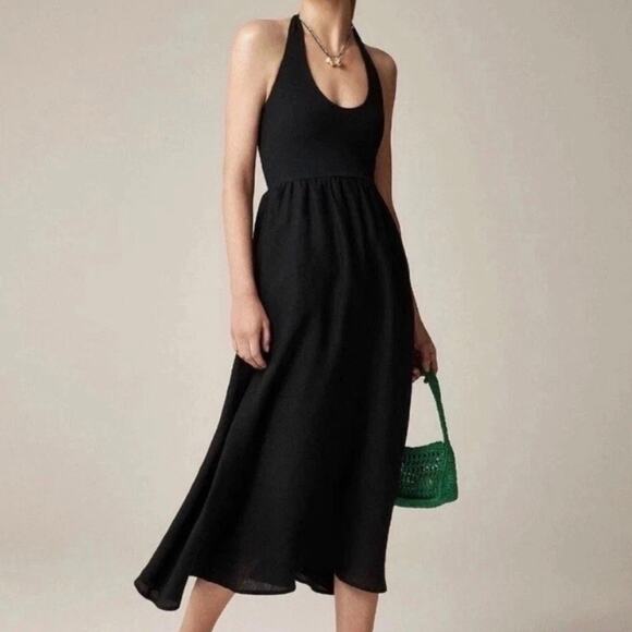 J. Crew Dresses & Skirts - J.Crew Halter Mixy Midi Dress Black Size XXS NWT